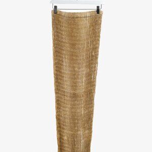 Issey Miyake Archival Tan Print Zigzag Texture Pleated Skirt